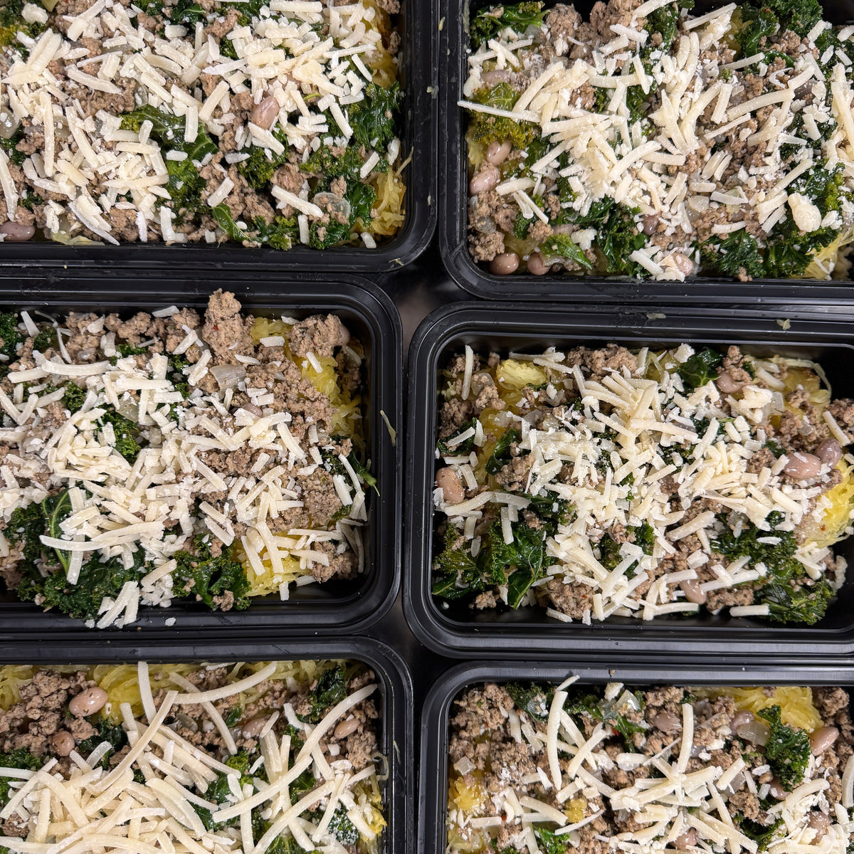 Roasted Spaghetti Squash with Sausage and Kale
