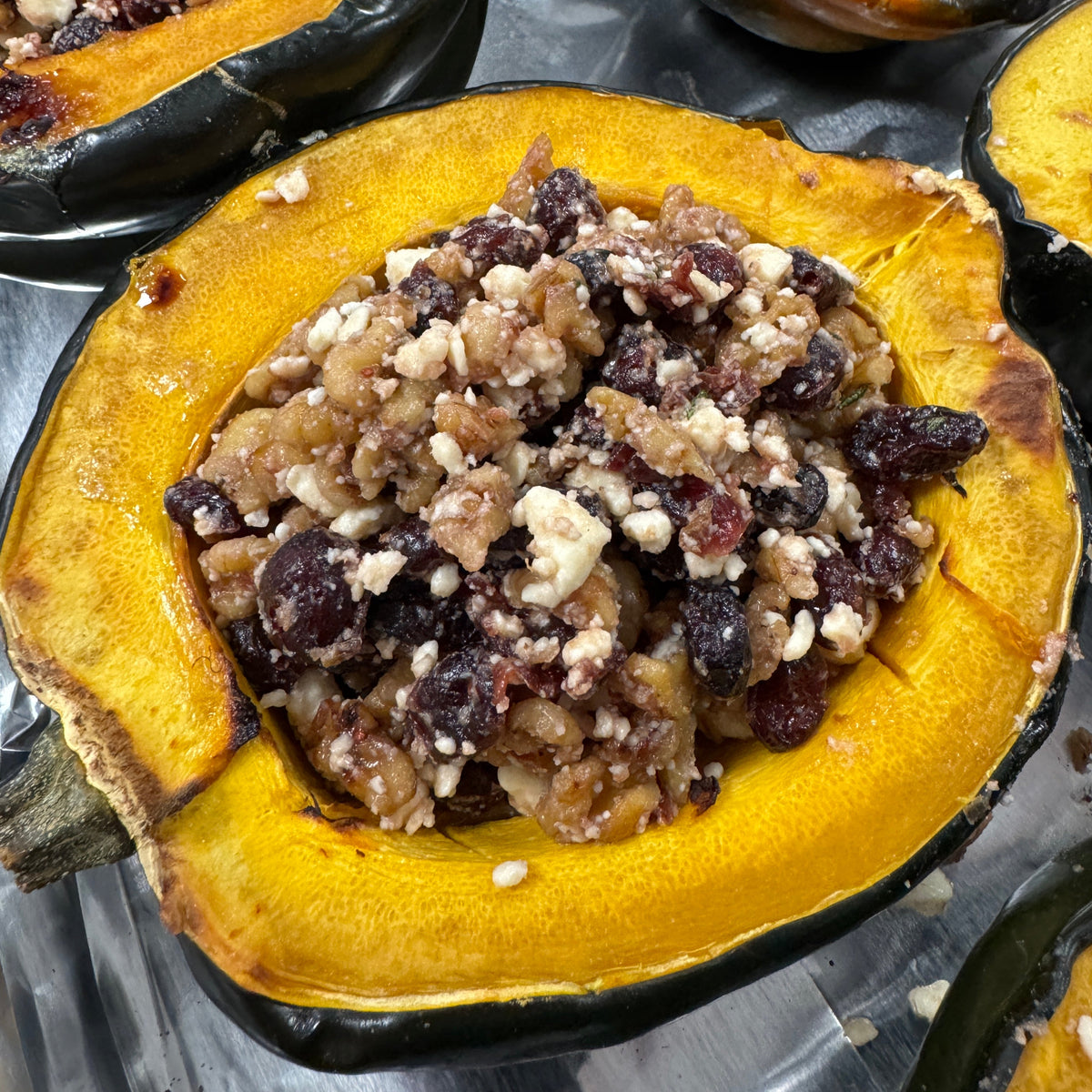 Acorn Squash Stuffed with Cranberries and Feta
