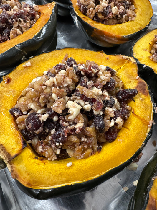 Acorn Squash Stuffed with Cranberries and Feta