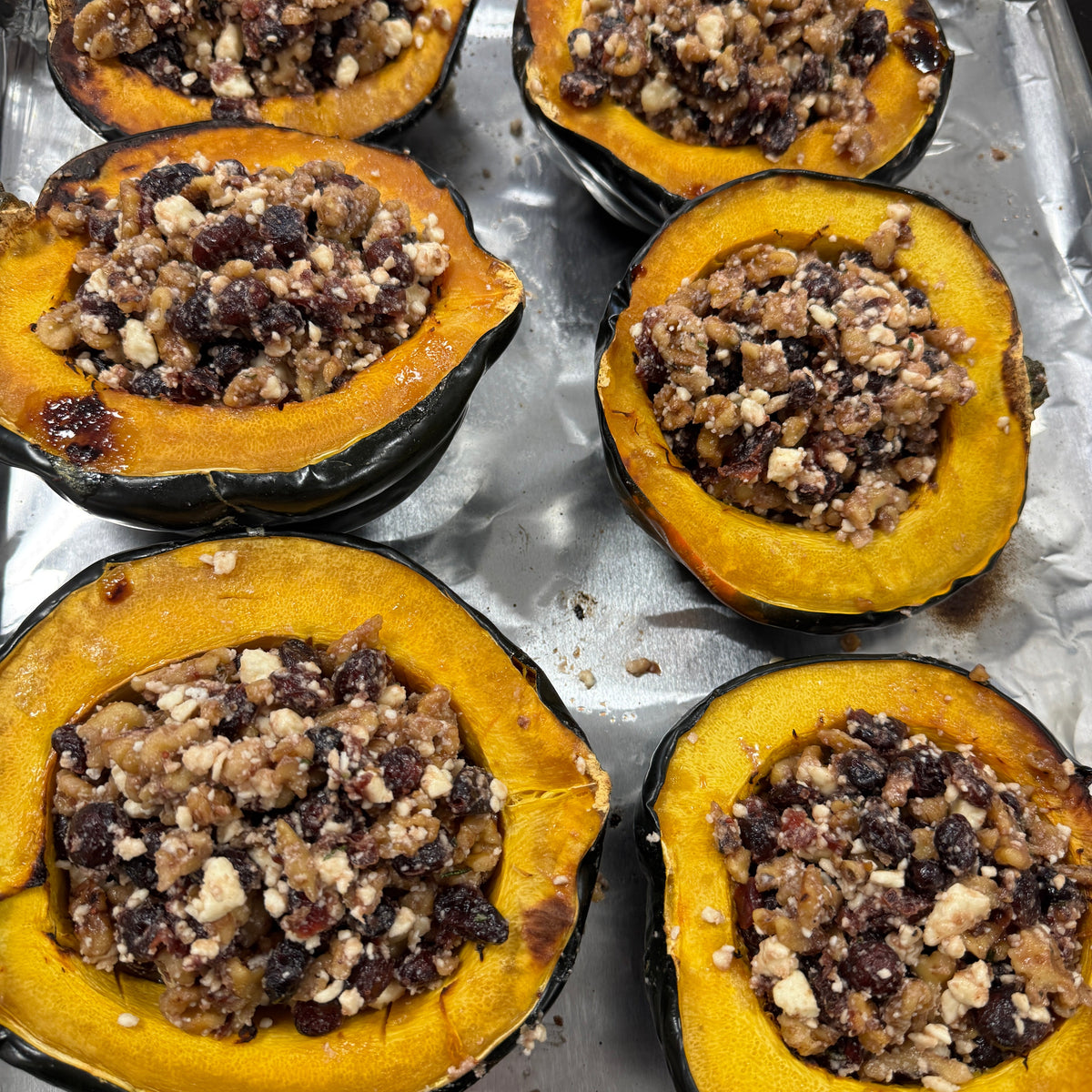 Acorn Squash Stuffed with Cranberries and Feta