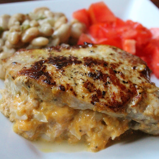 Green Chile and Cheese Stuffed Pork Chops