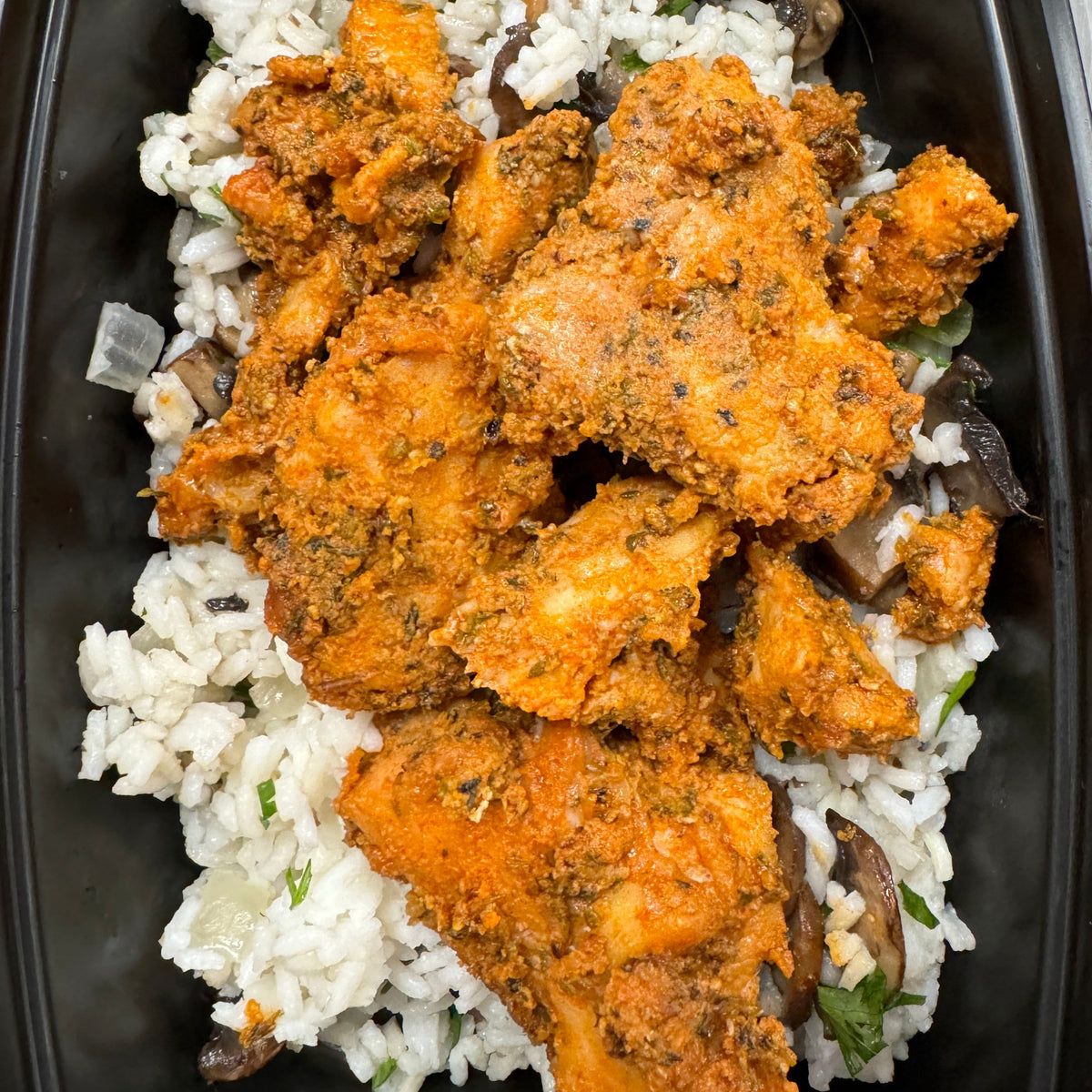 Oven Baked Chicken with Rice and Mushrooms
